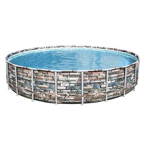Piscine tubulaire Bestway Power Steel Stone ronde 6,71 x 1,32 m