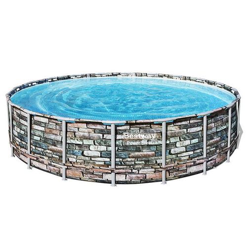 Piscine tubulaire Bestway Power Steel Stone ronde 6,10 x 1,32 m