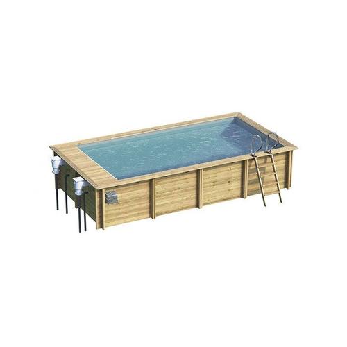 Piscine bois urbaine xl 6.5 x 3.5 x 1.33 m avec volet intégré