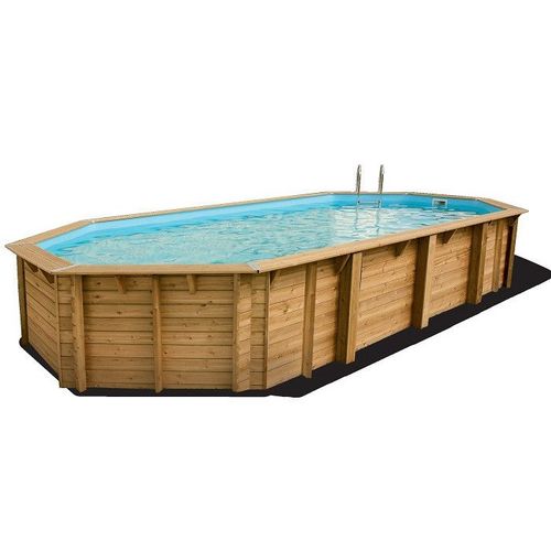 Piscine en bois rectangulaire Ubbink Azura 400 x 750-Bleu