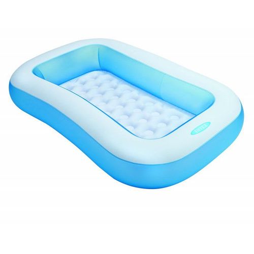 Pataugeoire rectangulaire - Blanc et Bleu - Intex