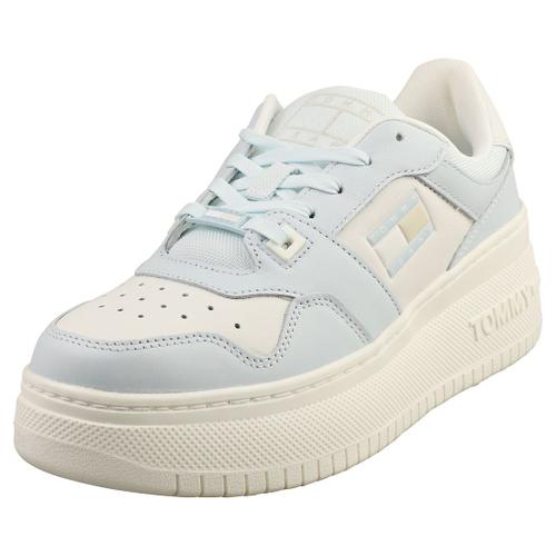 Tommy Jeans Retro Basket Femme Baskets Plates Bleu Ecru 39 Rakuten