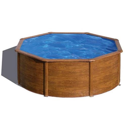 Piscine Gré Sicilia ronde acier imitation bois Ø 350 x h 120cm