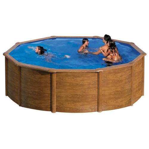 Piscine ronde acier Gré Sicilia imitation bois Ø 460 x h 120cm