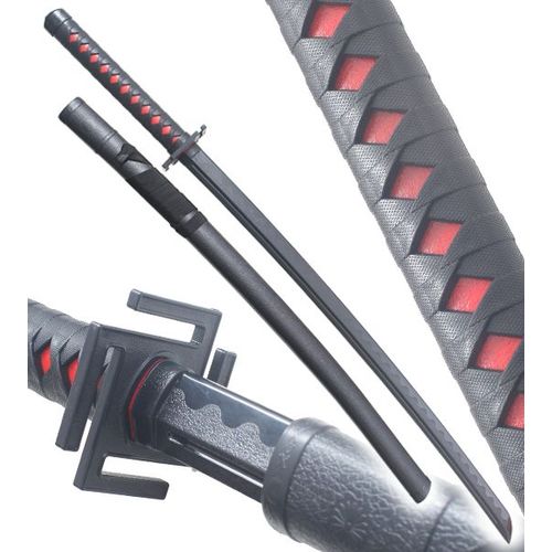 Bleach Katana Tout en Polypropylene Noir Bankai Ichigo Sabre Entrainement Combat + Fourreau ABS Epee Bleach Epee de Frappe Repliksword