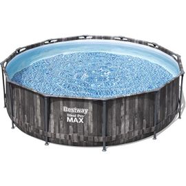 Piscine hors sol ronde Steel Pro Max décor bois 366 x 100 cm