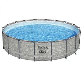 Piscine hors sol Steel Pro Max ronde 549 x 122 cm effet pierre