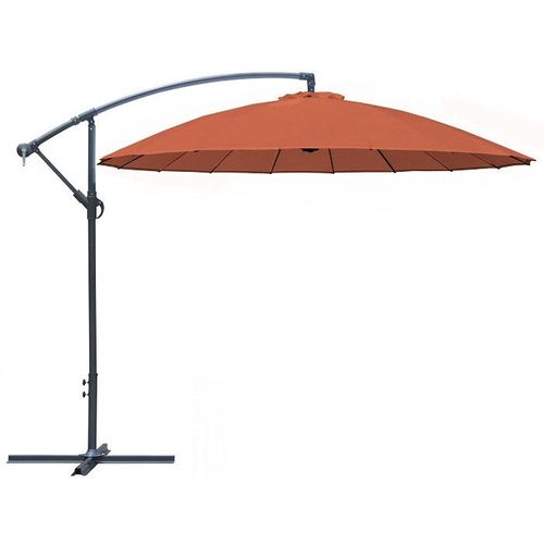 Parasol Déporté Pagode - Diamètre 300 Cm - Aluminium - Toile Paprika