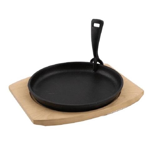 Poêle en fonte + dessous de plat bambou pour barbecue Barbecook