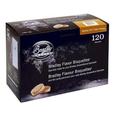 Pack 120 Bisquettes de fumage Bradley Smoker - Chêne Whisky