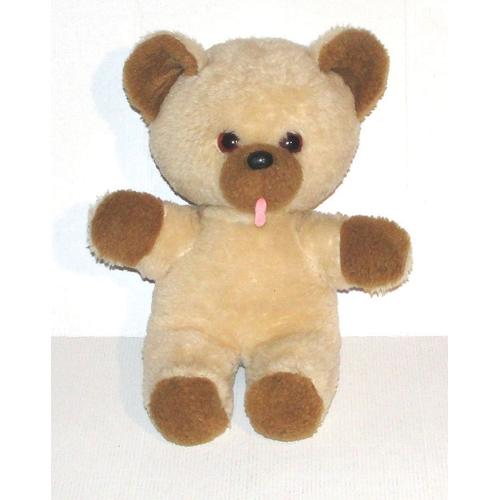 Peluche Ours Beige Marron Vintage Ajena 34 Cm