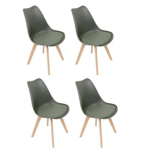 Paris Prix - Lot De 4 Chaises Scandinave "Skansen" 81cm Kaki