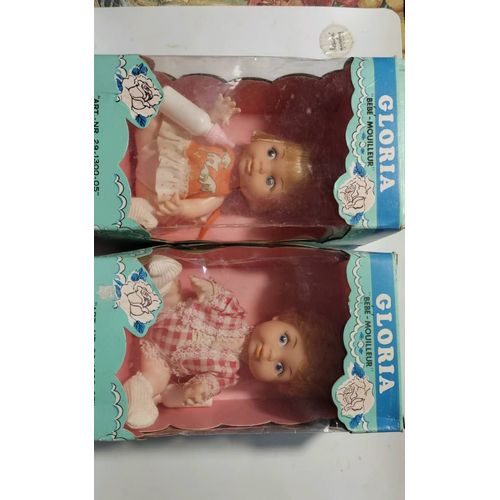  2 Poupées Gloria " Bébé Mouilleur" Dans Leur Emballage D'origine
