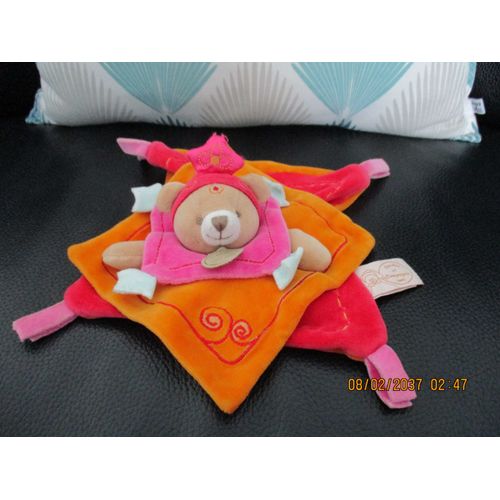 Doudou Plat Princesse/Reine Rose Et Orange Doudou Et Compagnie