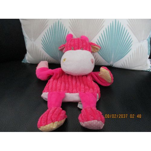 Doudou Marionnette Vache Rose/Fuchsia Baby Nat