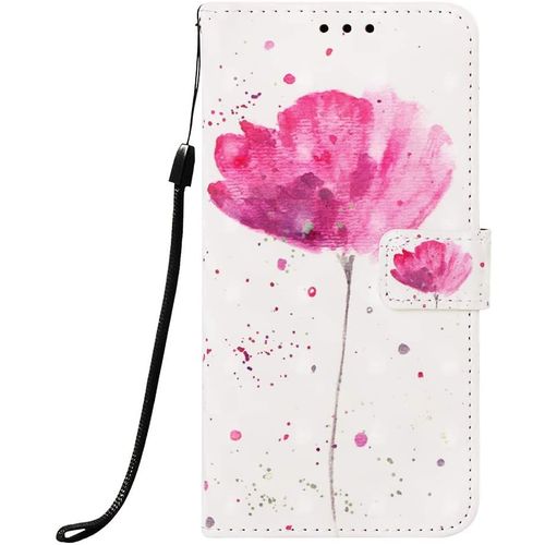 Compatible Avec Coque Samsung Galaxy A70 2019 Cuir Rabat Housse Motif Antichoc Etui Portefeuille Support Card Slot Fine Leather Case Pour Filles Femmes - Fleur Rose