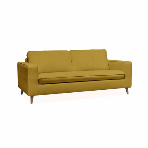 Canapé Lit 3 Places Moutarde Avec Matelas 12cm D'épaisseur. Fabriqué En France