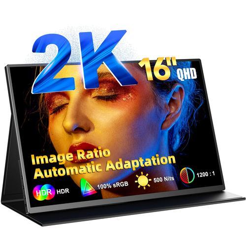 Moniteur portable 2K 16" UPERFECT 500 Nits Second écran Gaming 10 bits USB C