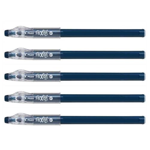 Pilot Lot De 5 Stylos Roller Frixion Ball Stick Pointe 07 Bleu Nuit