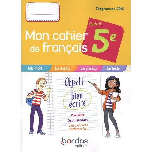 Français 5e Cycle 4 Mon Cahier De Français - Cahier De L'élève