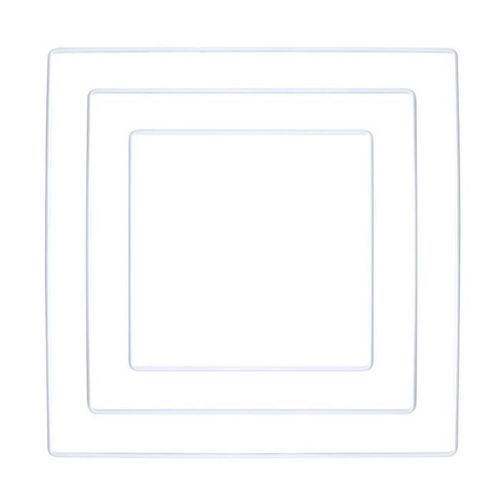 3 Anneaux En Métal Carré Blanc - 20, 25 Et 30 Cm