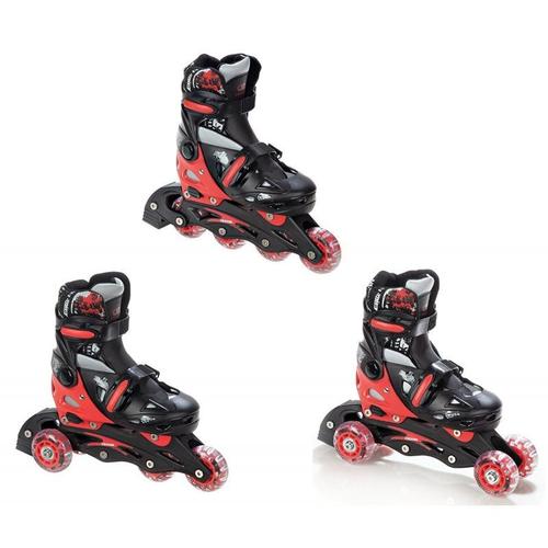 Roller En Ligne Singer Du 37 Au 40 Enfant Mixte Taille Ajustable Noir/Rouge Raven