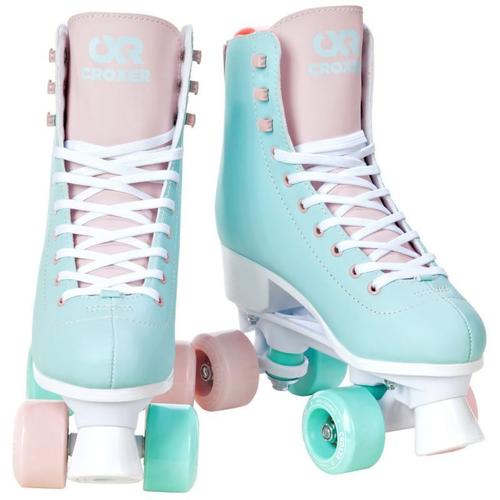 Patin A Roulettes Lea Croxer Roller Quad Adulte Mixte 40 Menthe/Rose