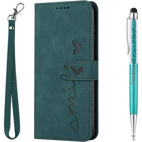 Coque Pour Xiaomi Redmi Note 10 5g/Poco M3 Pro 5g, Étui Housse En Cuir De Protection Avec [Porte Carte] [Béquille] [Magnétique] À Clapet Étui Pour Redmi Note 10 5g/Poco M3 Pro 5g (Vert)