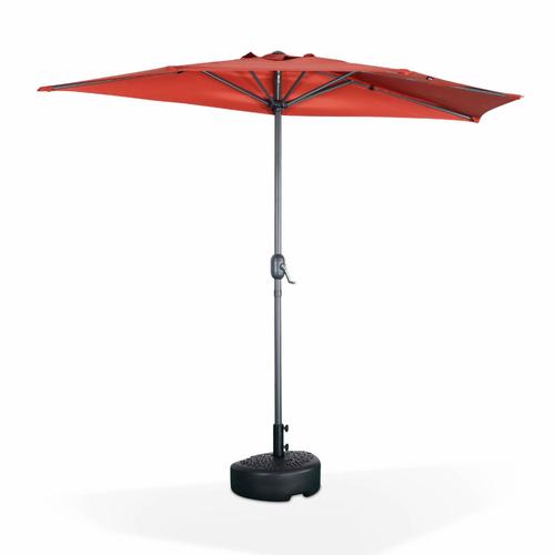 Parasol De Balcon Ø250 Cm - Calvi - Demi-Parasol Droit Mât En Aluminium Avec Manivelle