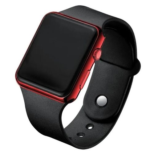 Montre Électronique Carrée À Led Pour Enfants,Montre De Sport Apple Pour Étudiants,Cadeau De Mode Pour Hommes Et Femmes,2024 - Type Rouge