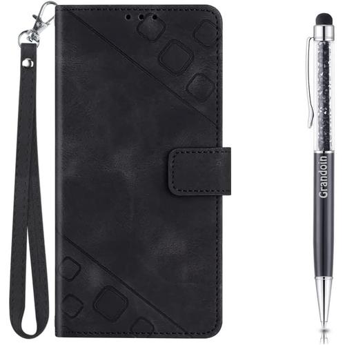 Coque En Cuir Samsung Galaxy A03s, Étui Téléphone Samsung A03s Antichoc Wallet Case, Housse Portefeuille Cuir Etui Galaxy A03s Fonction Stand Magnétique Etui Coque Pour Samsung A03s(Noir)