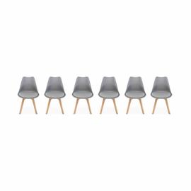 Lot de 6 chaises scandinaves blanches lorenzo - assise rembourrée - salle à  manger, cuisine, chambre LIFE INTERIORS Pas Cher 