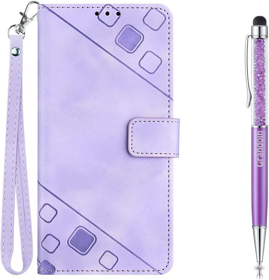 Coque Pour Oppo A17, Rabat Portefeuille Cuir Etui, Slim Tpu Silicone Bumper Magnétique Housse, Flip Porte Cartes Avec Fonction Support Cover, Antichoc Wallet Case Oppo A17 (Violet)