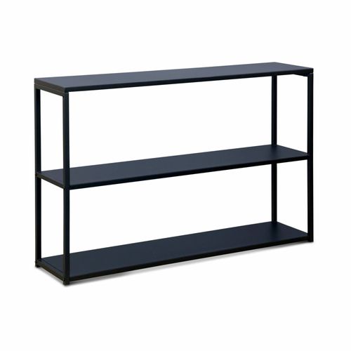 Etagère Basse 3 Niveaux En Métal Noir Industrielle 120x30x80 Cm