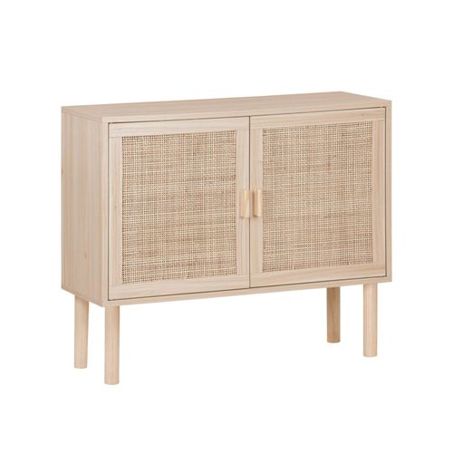 Buffet En Décor Bois Et Cannage - Camargue - 2 Portes 80x30x68cm