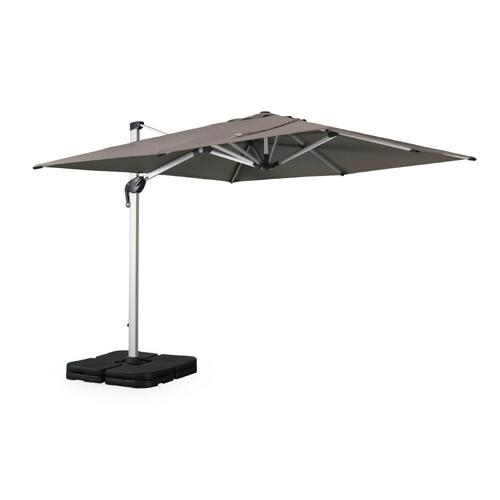 Parasol Déporté Haut De Gamme Carré 3x3m Pyla Taupe Toile Sunbrella Fabriquée En France Par