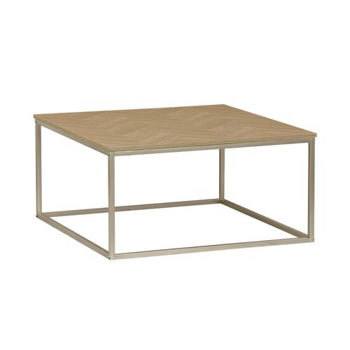 Table Basse Budapest Décor Chevrons Structure Métal L 80 X L 80 X H 40 Cm