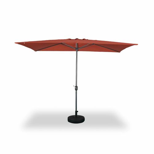 Parasol Droit Rectangulaire 2x3m - Touquet Terracotta - Mât Central En Aluminium Orientable Et