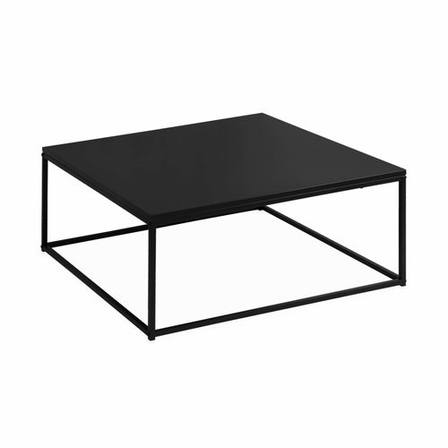 Table Basse Industrielle Structure Métal Noir L 80 X L 80 X H 36cm