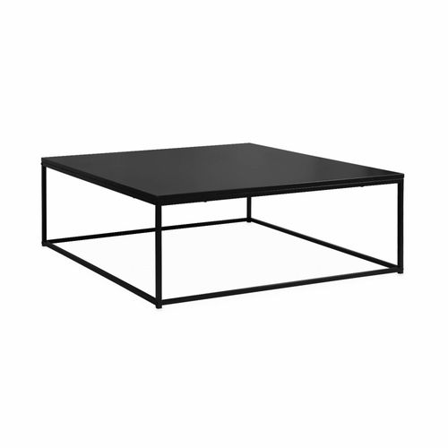 Table Basse Industrielle Structure Métal Noir L 100 X L 100 X H 36cm