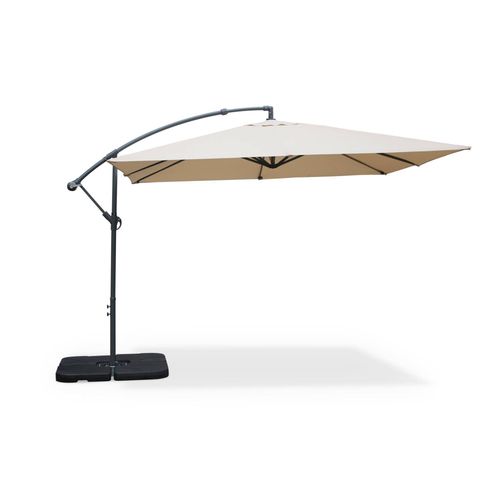 Parasol Déporté Carré 3x3m - Hardelot 3x3m - Beige - Manivelle Anti-Retour | Toile Déperlante