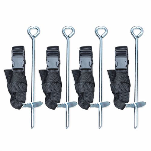 Kit D'ancrage Pour Trampoline - 4 Sardines De Fixation Et Sangles - Compatible Toutes Tailles