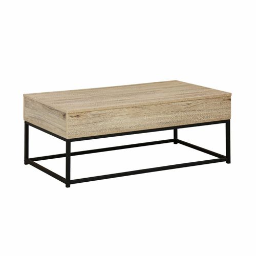 Table Basse Loft 1 Plateau Relevable Deux Espaces De Rangement L 100 Cm X L 55 Cm X H 40.5 Cm