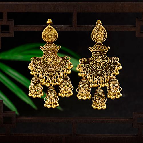 108-1 - Boucles D'oreilles Vintage Ethnique Gitane Indien Pour Femmes, Bijoux Boho Pour Dames, Rétro Cloche Ronde Gland Creux Jhumka 2019