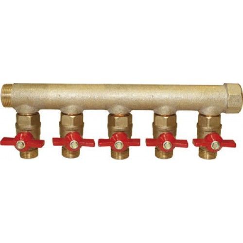 Collecteur 20 x 27 MF prè-équipé avec vannes 5 départs 15x21 RIQUIER