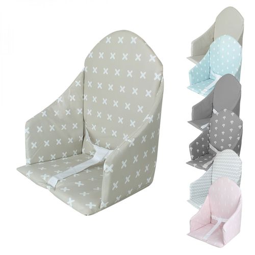 Monsieur Bébé - Coussin D'assise Universel Miam Avec Harnais Pour Chaise Haute Bébé - Beige Croix