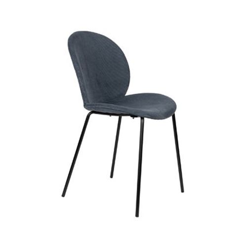 Chaise Repas 53x45x84 Cm En Velours Côtelé Bleu Foncé - Bonnet