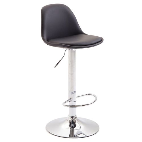 Tabouret De Bar Avec Repose-Pieds Design Moderne Synthétique Noir Et Métal 10_0000147