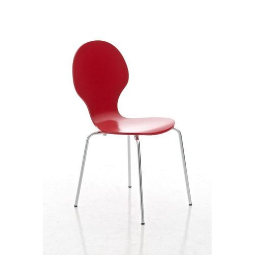 Chaise De Salle À Manger Cuisine Empilable Design Moderne Bois Rouge Et Métal 10_0000015