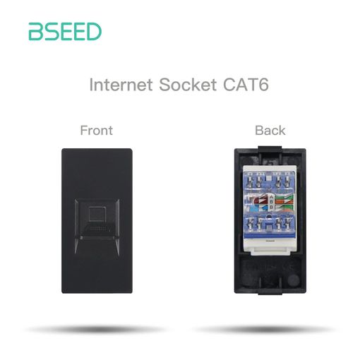 cadre en verre,Standard ue,capteur PIR,interrupteurs,Module,prises murales,fonction de bricolage,Base de variateur,HDMI,USB,type-c,pièces - Type CAT6 Black